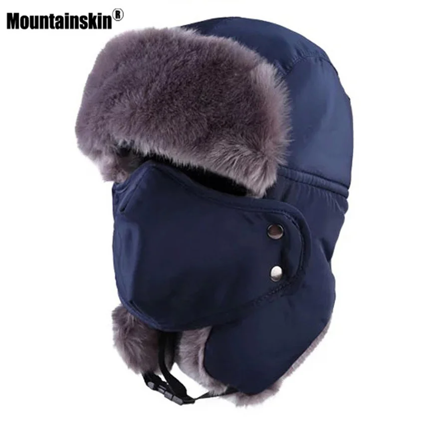 Мужская и Женская флисовая шапка Mountainskin зимняя спортивная для защиты ушей