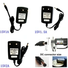 15 в AC DC Импульсный адаптер AC 100V-240V преобразователь в DC 15V 1A1.5A 2A источник питания зарядное устройство ЕС США разъем DC 5,5 мм x 2,52,1 мм