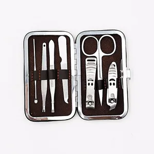 7 шт.компл. Набор для стрижки ногтей, ножницы для педикюра и ухода за ногтямипинцетножушные пинцеты, Бытовые аксессуары + чехол с рисунком камнясетки