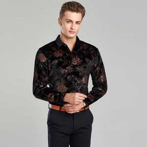 Мужская Вельветовая рубашка с длинным рукавом, весна-осень 2017