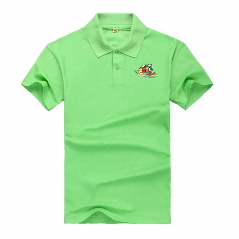 Новинка 2018 мужская рубашка с кубики принтом свободная короткий рукав брендовая