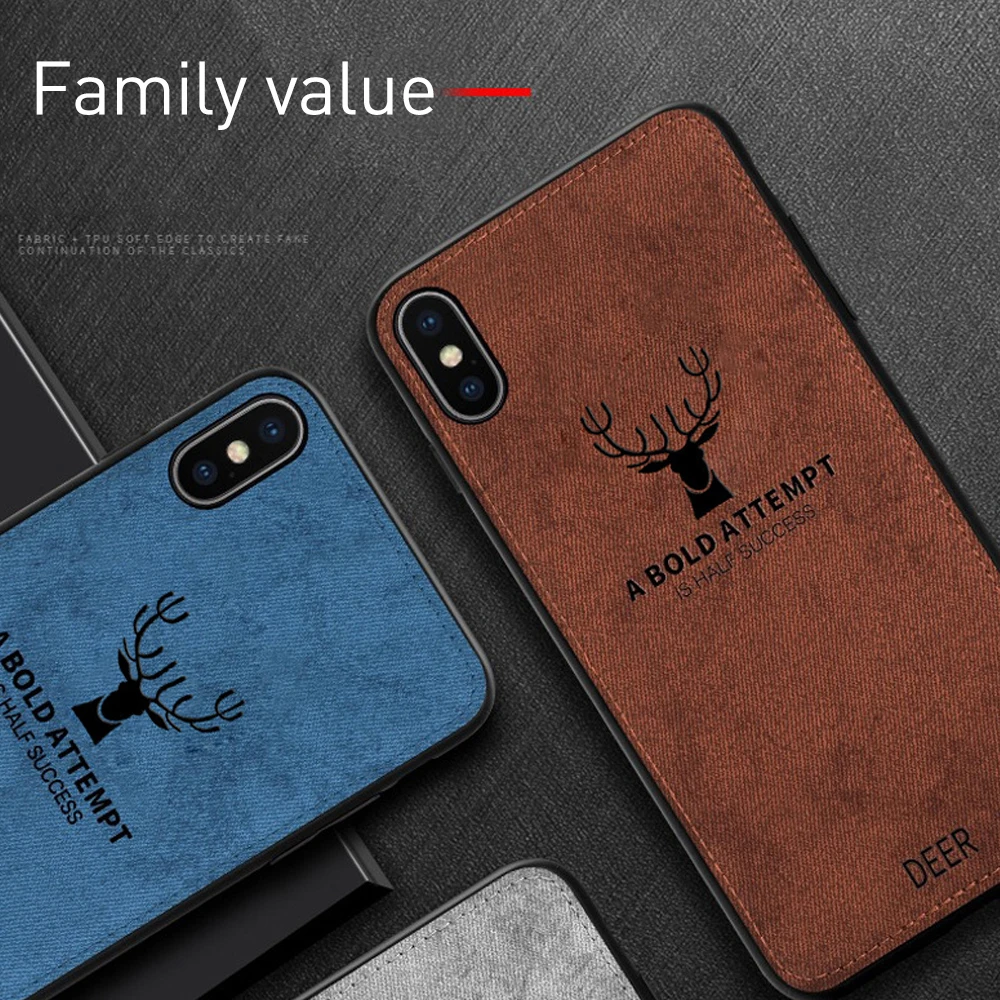 Fabric Cloth Deer Phone Cases For iphone 7 8 Plus 6 6S X XS MAX XR Cover Fashion Luxury Ultra Thin Soft Mobile Accessories | Мобильные