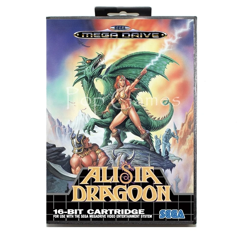 Alisia Dragoon с коробкой для 16-битной игровой карты Sega MD Mega Drive видеоконсоли Genesis |