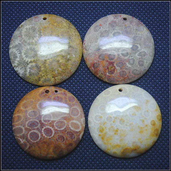 

1PC Natural Coral Fossils Gem Stone Pendants Dropwater And Oval Shapes Charms Beads Accessories For Women's Necklace Makings
