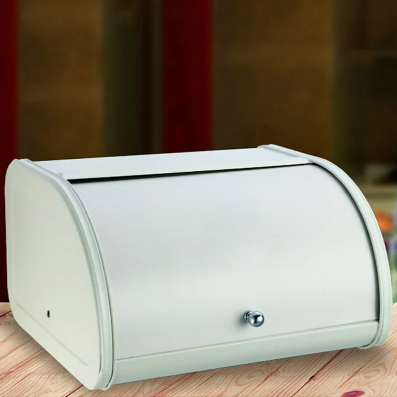 Металлический ящик для хлеба контейнер хранения кухни с откидной крышкой