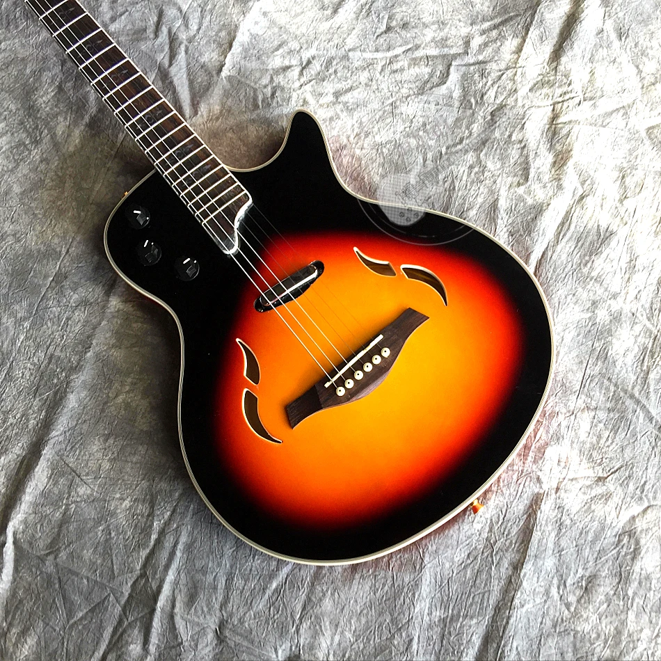 

Free delivery, high-end custom electric guitar, semi-hollow body, rosewood string board, customizable.