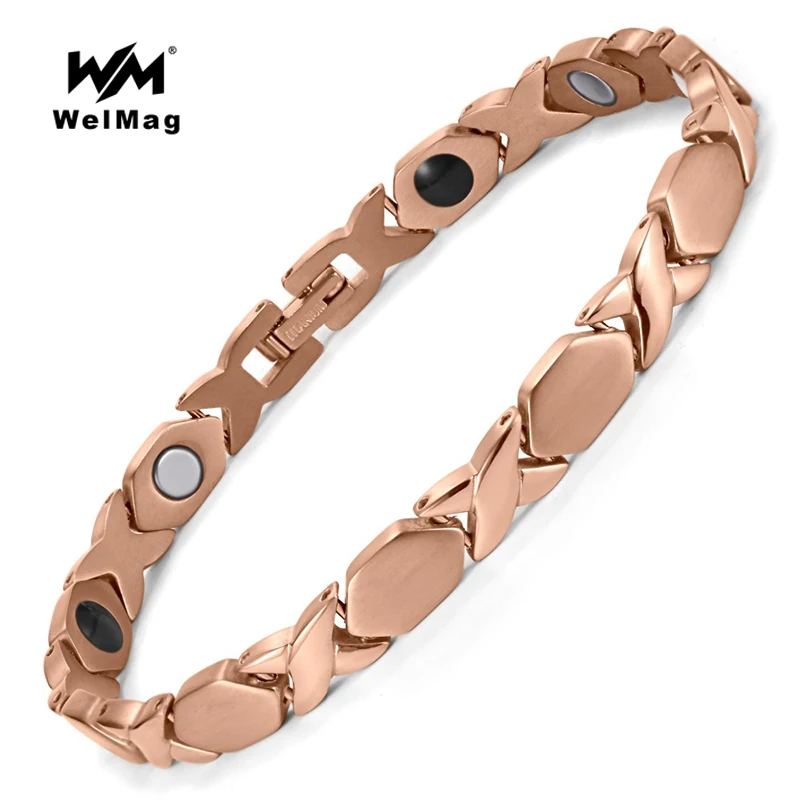 Модный Магнитный титановый браслет WelMag для здоровья спортивные мужские браслеты