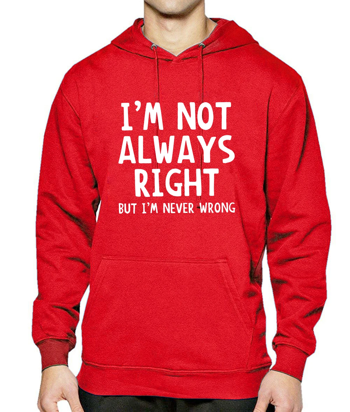 

2021 Spring Winter Hoody Sweatshirts Fleece Brand-Clothing I'M NOT ALWAYS RIGHT Print Mens Hoodies Harajuku Tracksuits Hoodie