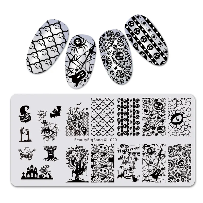 020 BeautyBigBang штамповочные пластины для ногтей штамповка для ногтей 1 шт. летние цветочные геометрические наклейки для ногтей шаблон для ногтей - Цвет: 020