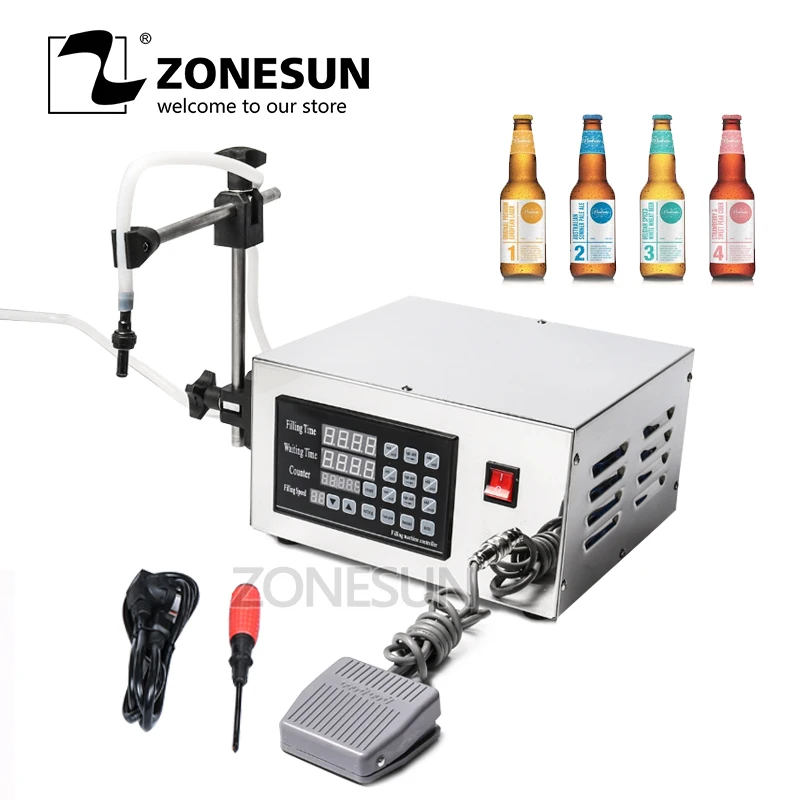 

ZONESUN KC-280 Electric CNC Semi-Automatic Precision Alcohol Hydrogen Peroxide Liquid Filling Machine Highly Corrosive Liquid