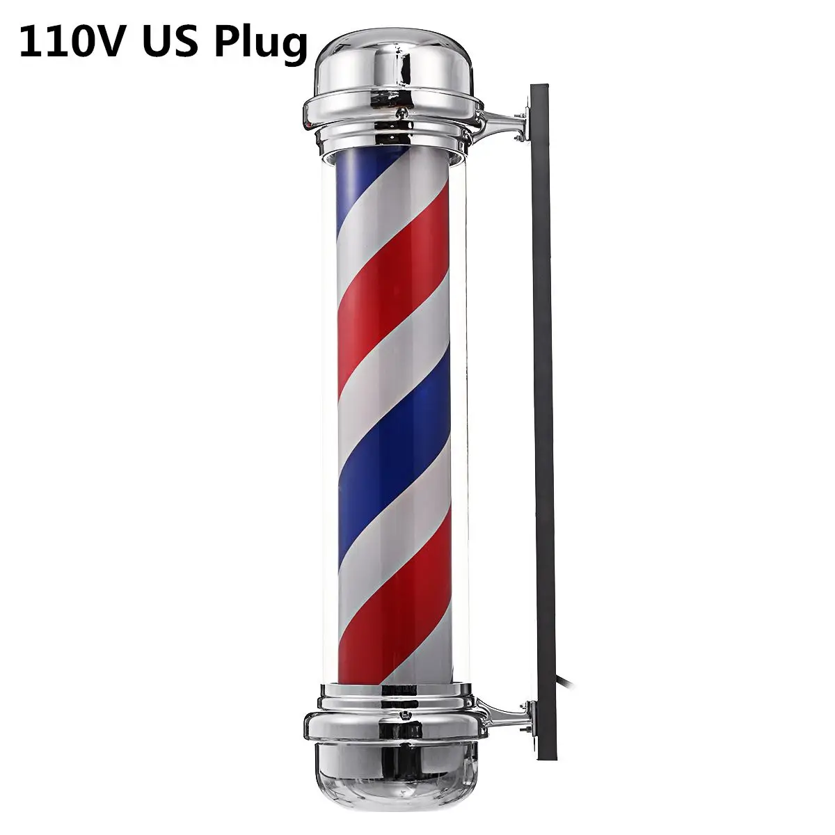110V US Plug 4 типа, светильник для парикмахерской в красную, белую, синюю полоску, вращающийся светодиодный светильник, лампа для парикмахерской, наружная подвесная вывеска, лампа - Испускаемый цвет: 110V US Plug