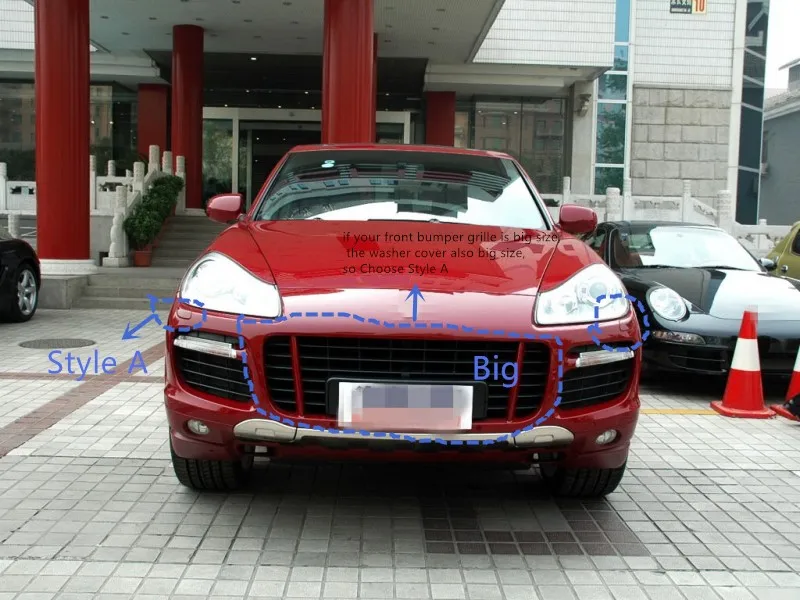 Cafoucs передний бампер омывателя фары Форсунка крышки для Porsche Cayenne 2008 2009 2010