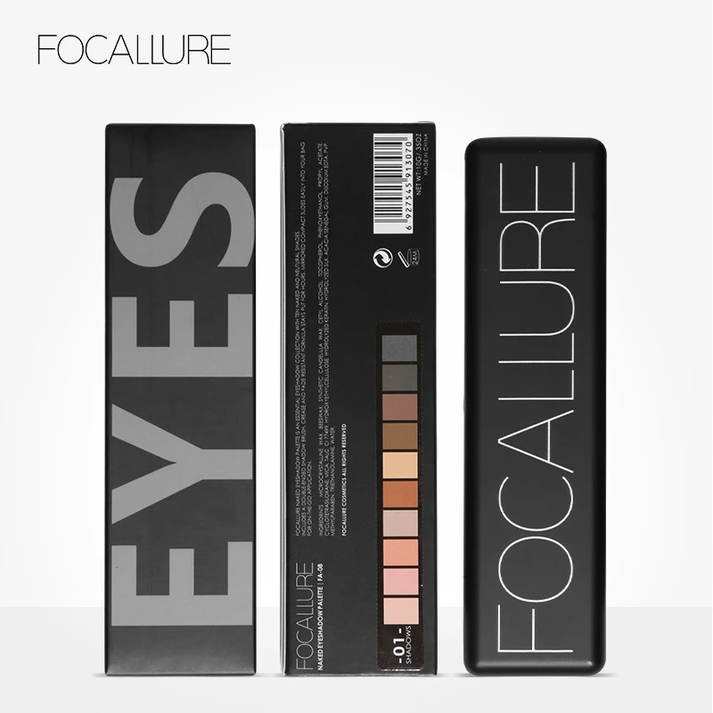 Focallure 10Pcs Makeup Matte Palette Natural Earth Color Light Eye Shadow Shimmer Eyeshadow Set |