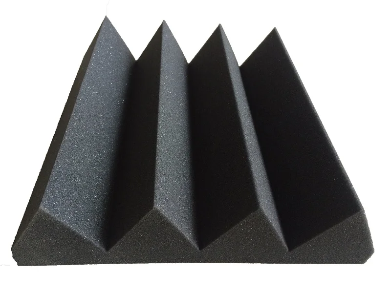 

4 PCS Sound Absorbing Wedge Sheet 30cm x 30cm x 10cm Black Acoustic Foam Panel