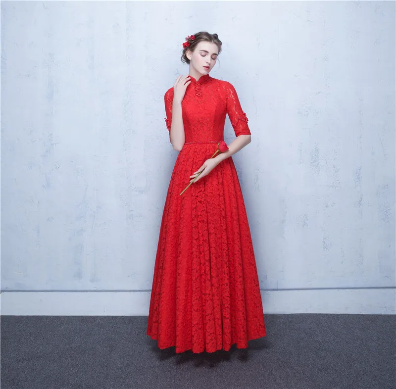 Платья для выпускного вечера 2020 Vestido Festa Longo с высоким воротом элегантные Красные