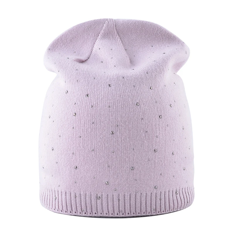 Новинка 2018 модные декоративные шапки со стразами шерстяная зимняя женская шапка
