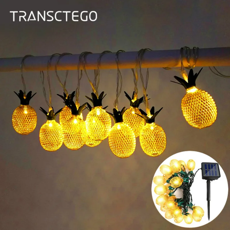 

LED Pineapple Solar String Light Waterproof Solar Powered Hanging Light For Christmas Outdoor Garden Lamp Decoration Party Lamp