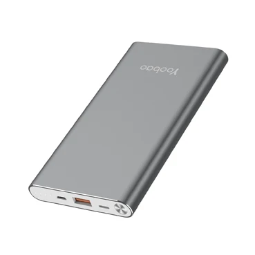 Gray Yoobao A1 повербанк 10000mAh Ультратоникий внешний аккумулятор с 2A выходом внешная батарея для телефонов универсальный повер банк для iPhone Xiaomi Samsung и Huawei - Цвет: Gray