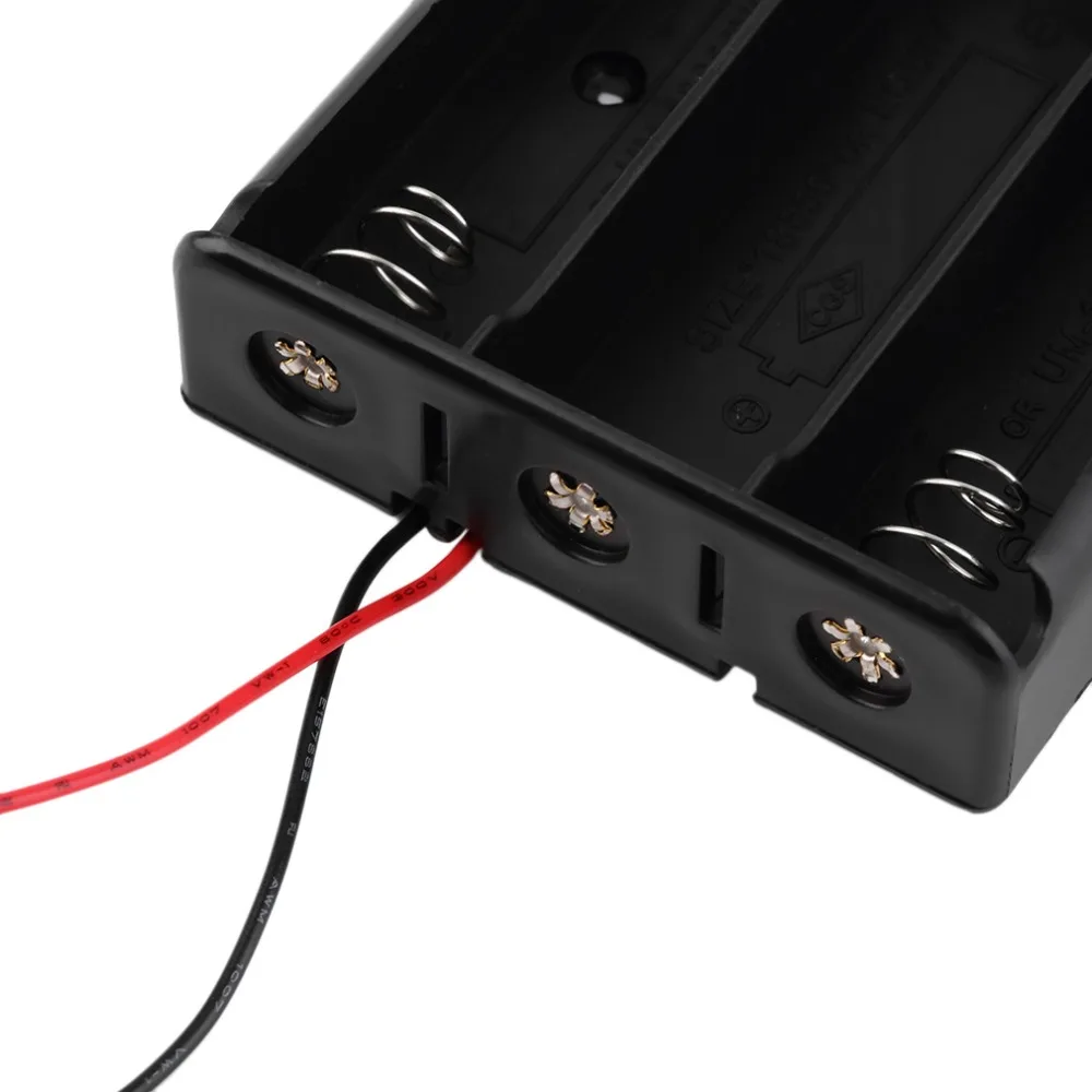 Пластик Батарея черный хранения Чехол коробка держатель для 3x18650 3 7 V с проводами