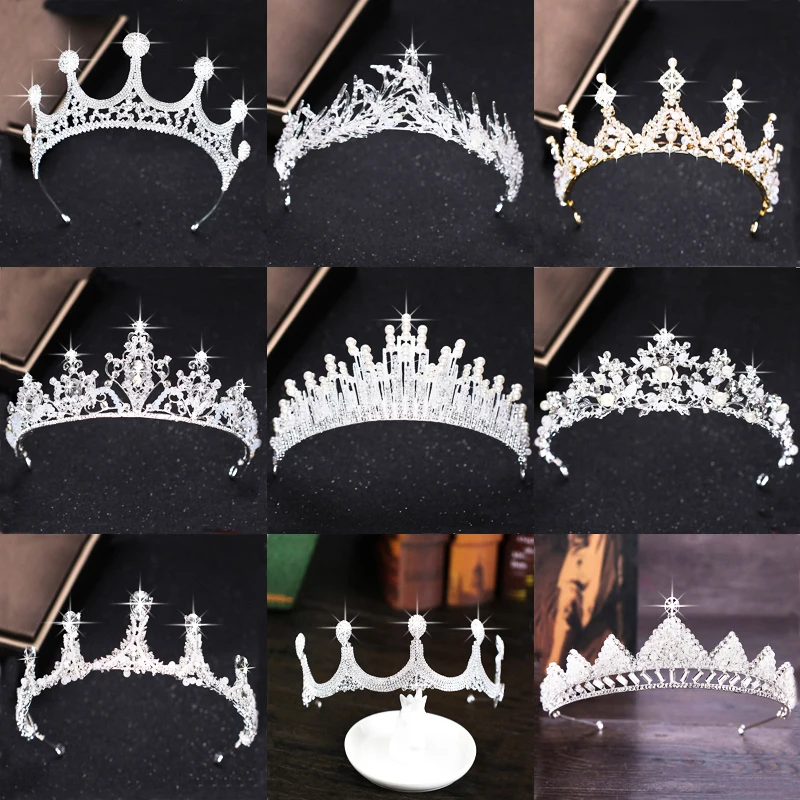 Роскошные серебряные стразы, свадебная тиара, корона, жемчуг, королева, диадема, Корона невесты, головной убор, свадебные аксессуары для волос, тиара, высокое качество