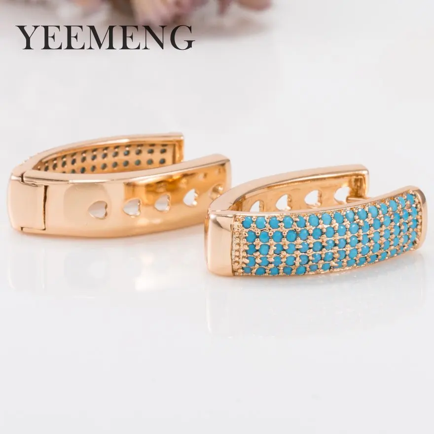 Серьги YEEMENG золотой обруч супер широкие серьги в форме V с микро