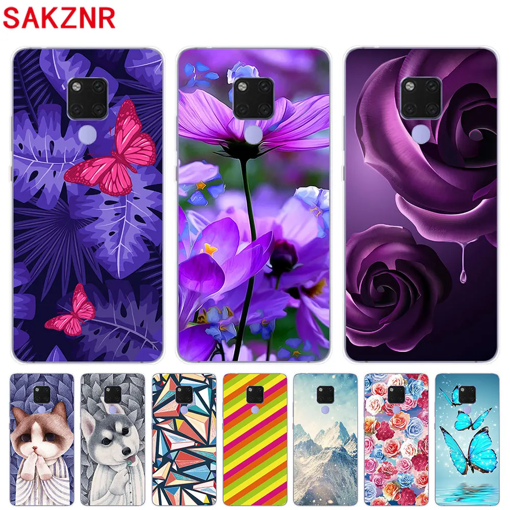 Для huawei mate 20 X Чехол для прозрачные с рисунком мягкий силиконовый чехол телефона |