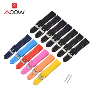 Спортивный силиконовый ремешок 16 18 мм 20 мм 22 мм 24 мм для Samsung Galaxy Watch Active Gear S3 Amazfit bip водонепроницаемый резиновый браслет