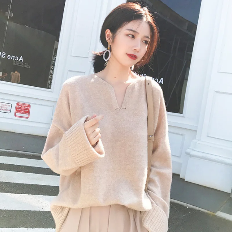 Женский свитер с длинными рукавами эластичный пуловер базовые свитера в