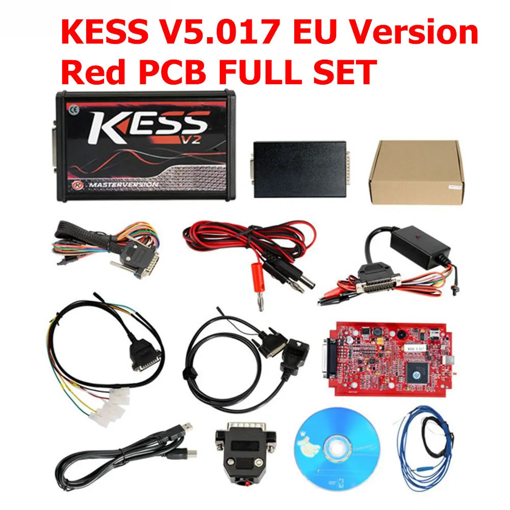 KESS Full Set KESS V2 V5.017 EU Red OBD 2 ECU Инструмент для программирования без маркера ограниченная версия V2.47 мастер версия для автомобиля грузовик чип Тюнинг Комплект KTAG 7,020 - Цвет: KESS Full Set