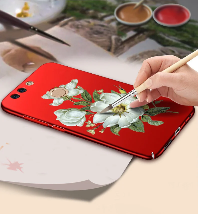 KBUBYT For Huawei Honor 9 case hard luxury flowers 3D Relief fundas coque for cover honor bag premium cute |