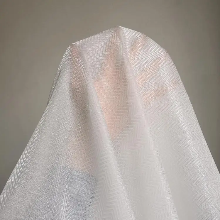 Цвет белый в полоску китайская парча шелковая печать ткань hanfu/Лолита/косплей