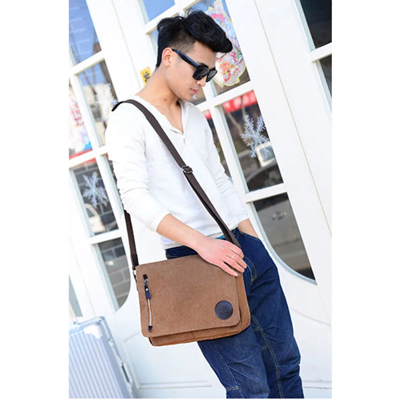 Kvky мужчин холщовый мешок человек деловая сумка моды Crossbody мужской сумки
