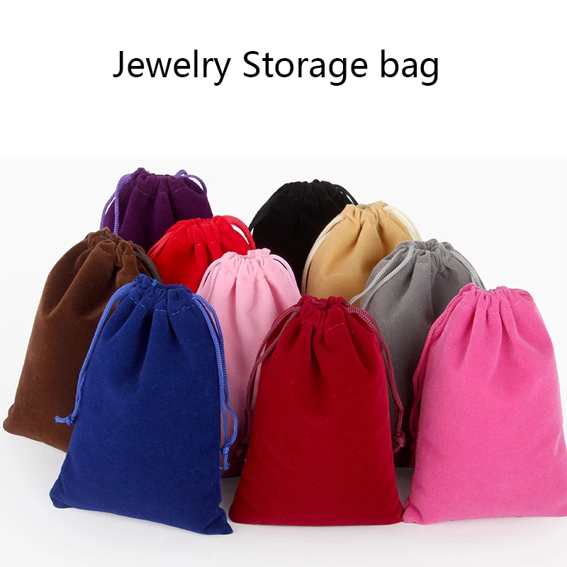 10psc big small size thick jewelry gift collection drawstring bag phone mobile power supply bundle pocket velvet bag
