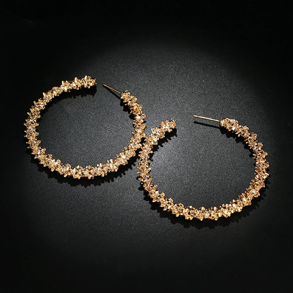 Изысканные женские серьги темперамент простой колючий личности круг Большие