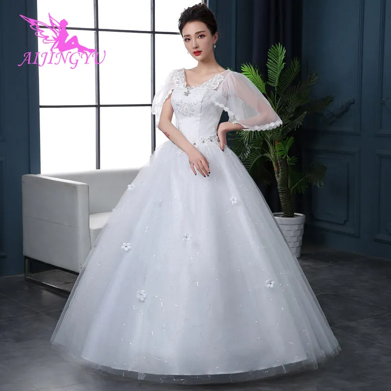 

AIJINGYU 2021 2020 custom made Customized new hot selling cheap ball gown lace up back formal bride dresses wedding dress FU216