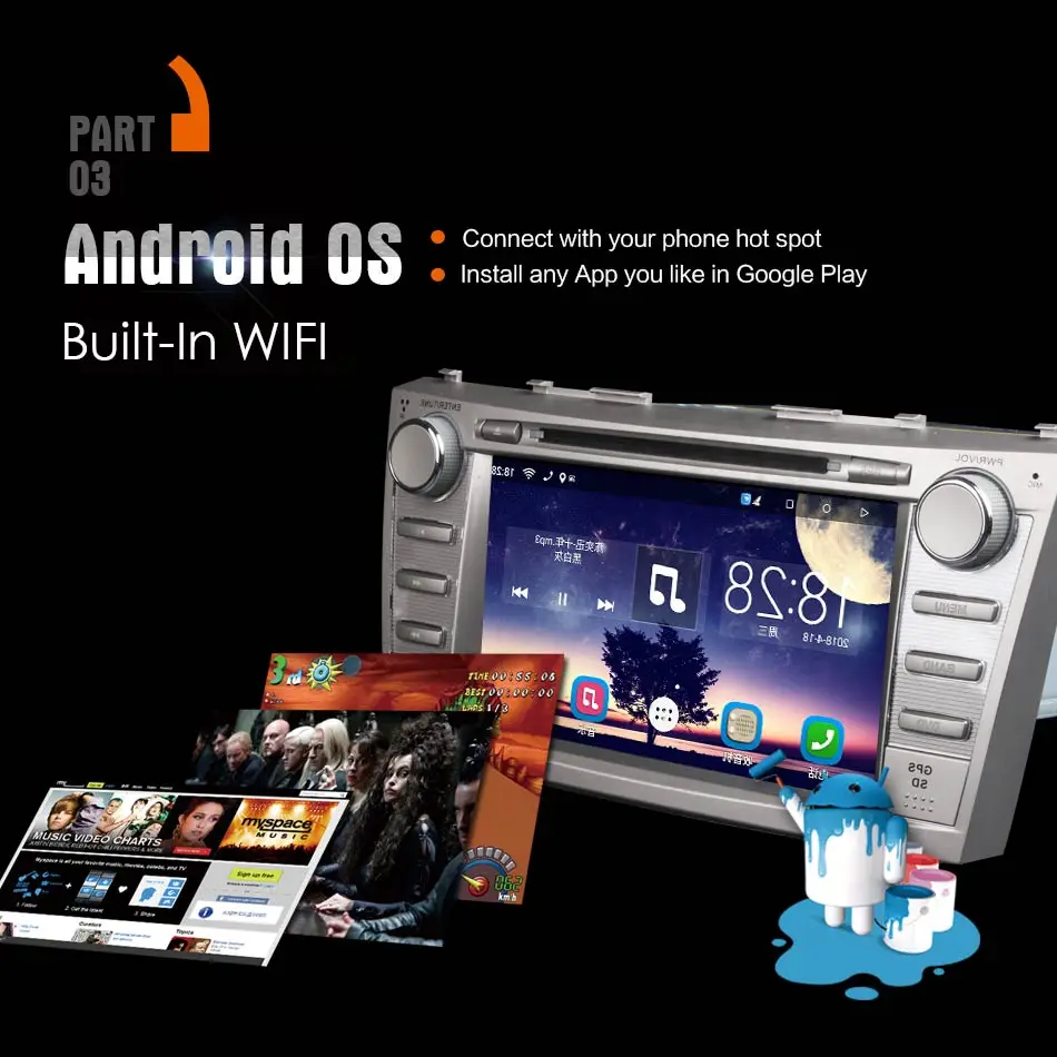 2Din автомобильный DVD плеер Android GPS радио Bluetooth WIFI головное устройство стерео с