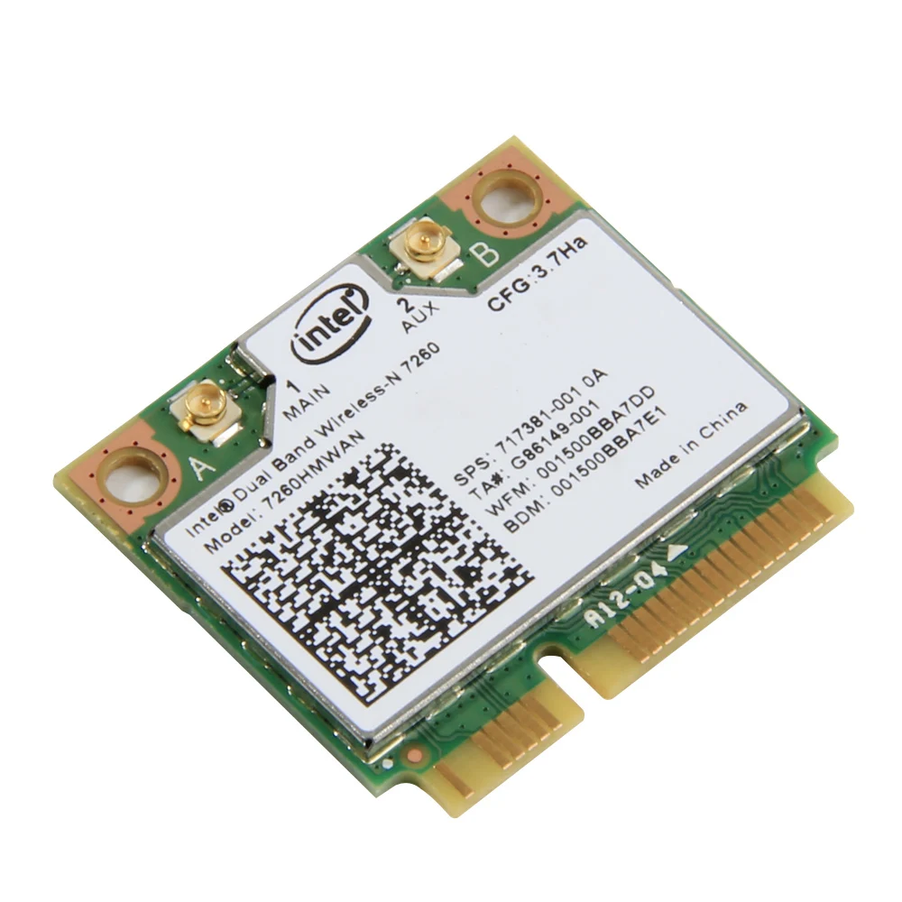 Wifi адаптер беспроводной для Intel 7260HMW мини PCI-E Wifi карта 300 Мбит/с двухдиапазонный 802.11agn 2,4 г/5 ГГц Bluetooth 4,0 для ноутбука