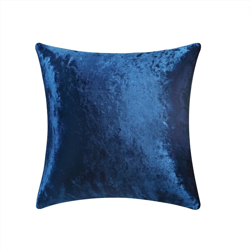 Blue Домашние Декоративные Чехлы для подушек для дивана размером 45*45, фиолетовый чехлы на диванные подушки и бархатной отделкой для кушетки пола 50x50 - Цвет: Blue