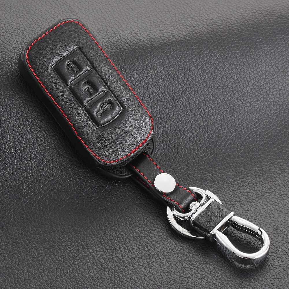 Чехол для ключа из натуральной кожи стайлинга автомобиля Mitsubishi Outlander 2016 Lancer 10 Pajero