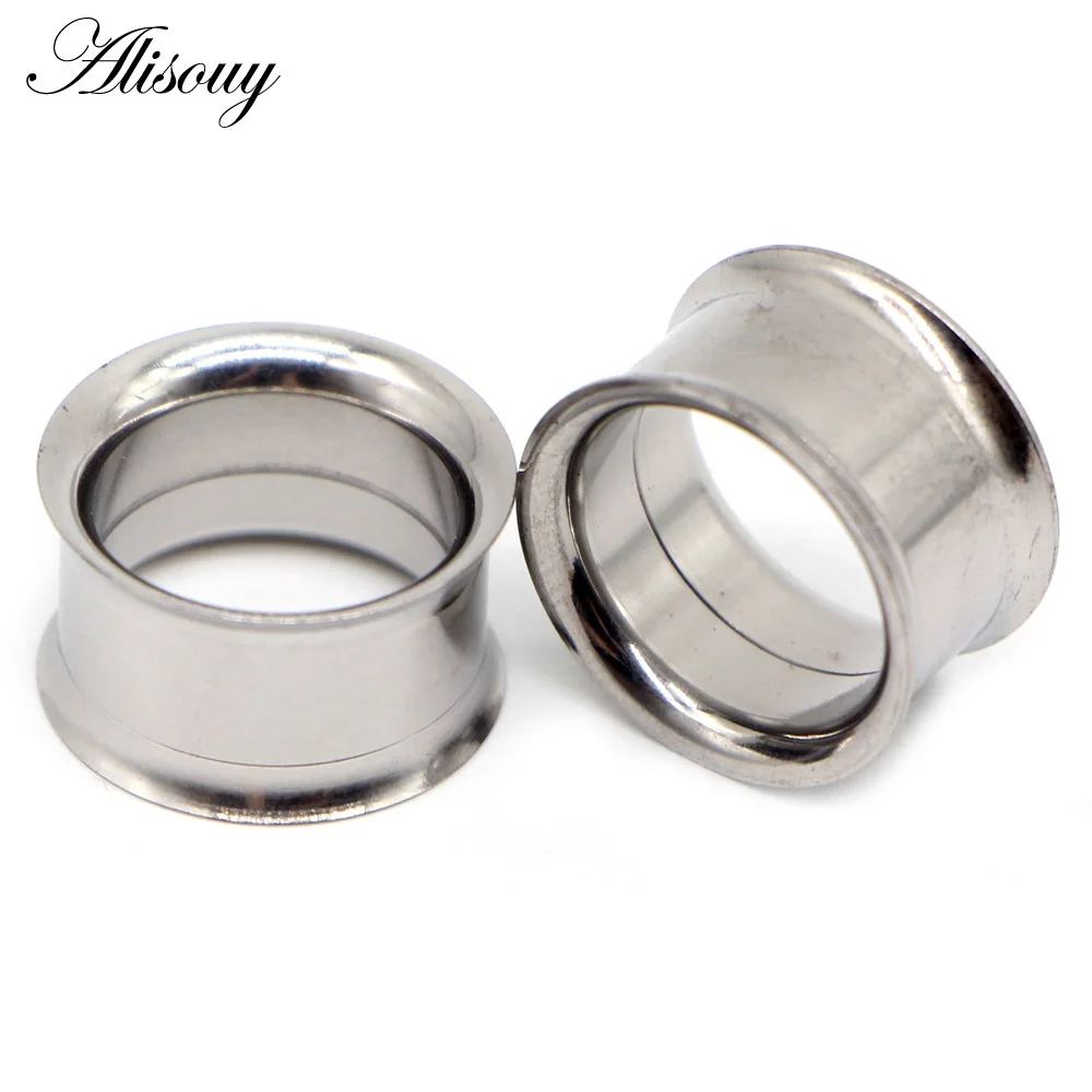 EM0079a Silver Alisouy 2 шт. 2-30 мм Ушные Тоннели пробки 316L из нержавеющей стали сережки, украшение для пирсинга измерительные приборы украшения для «тоннелей» Expandar вилки и туннели - Окраска металла: EM0079a Silver