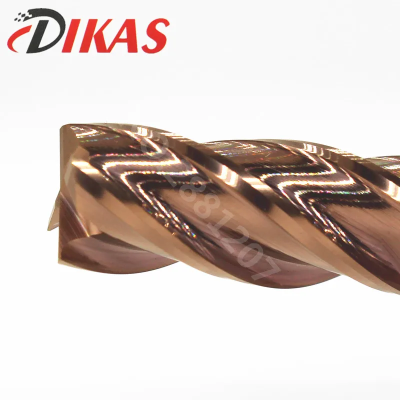 Dikas 55HRC d4 * D4 50L 4F материал карбидная квадратная плоская торцевая фреза 4 канавки мм