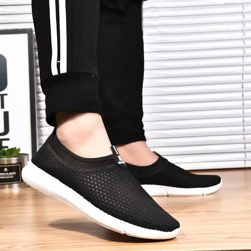 2019 New Sneakers Men's Summer Plus Size 35-46 Comfortable Casual Shoes Mesh Breathable Loafers Flats Footwear | Обувь