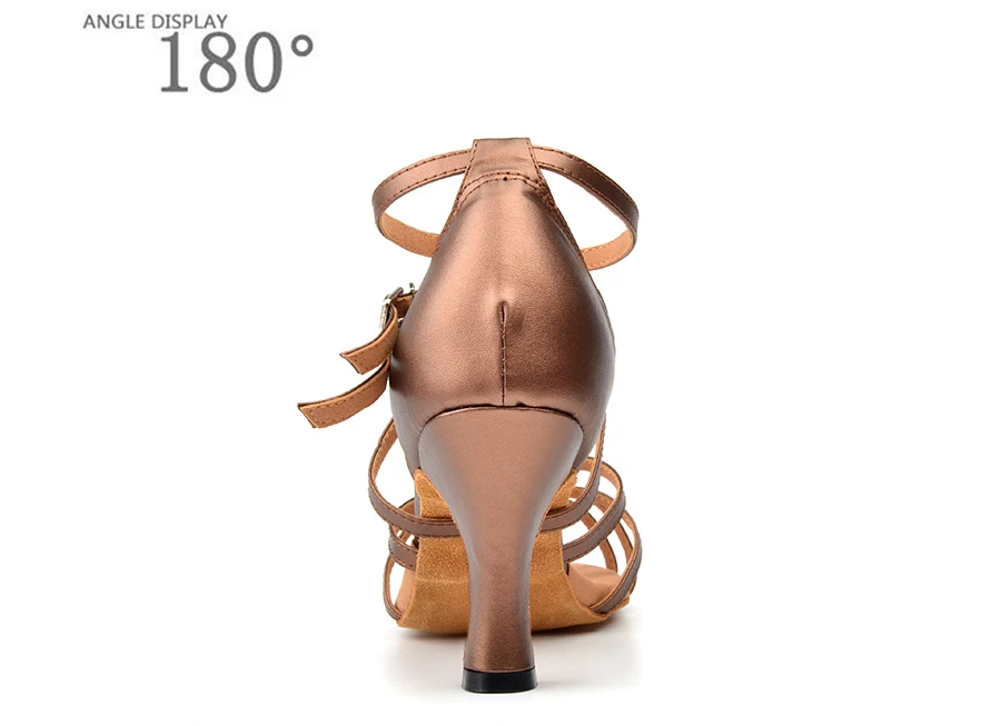 Искусственная Пелле Scarpe Da Ballo Latino Donna Scarpe Da Ballo Delle Signore Marrone Inferiore Molle Sandali