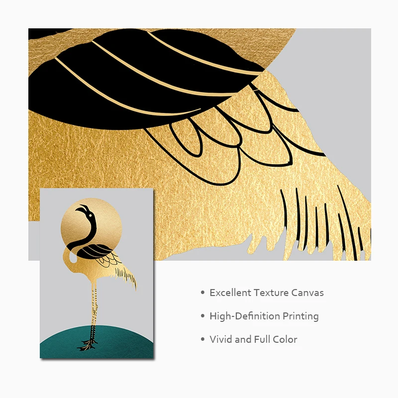 Настенная картина с изображением золотого искусственного оленя искусство на