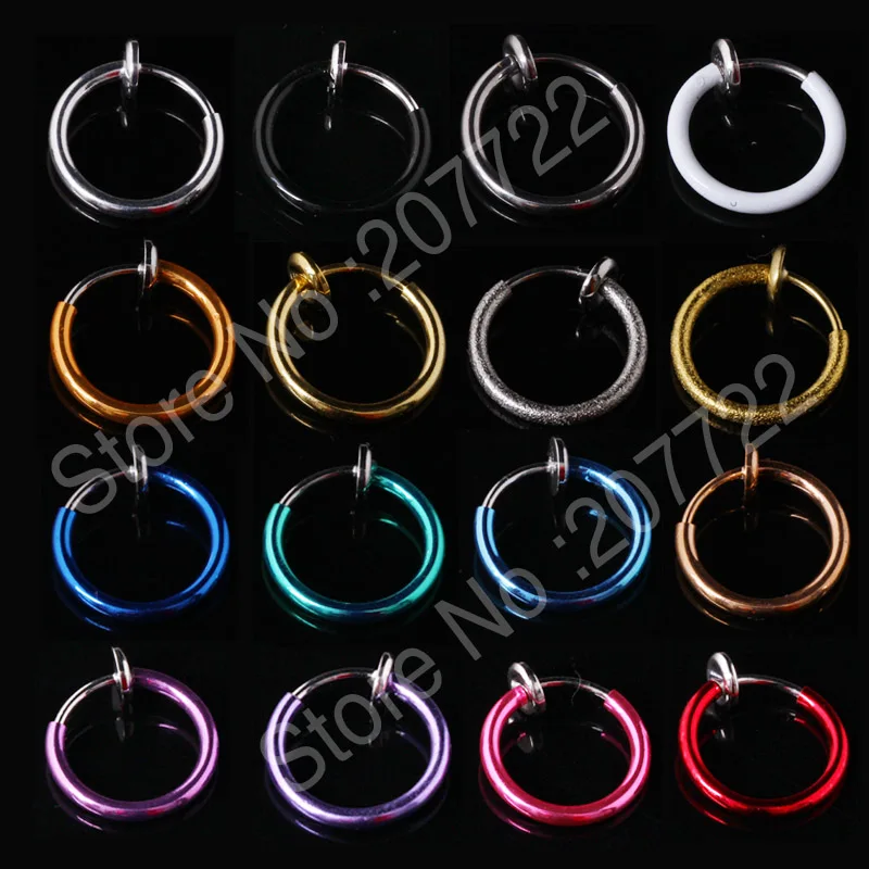1 шт красочные поддельные носовые кольца Goth Punk для губ ушей клипса носа