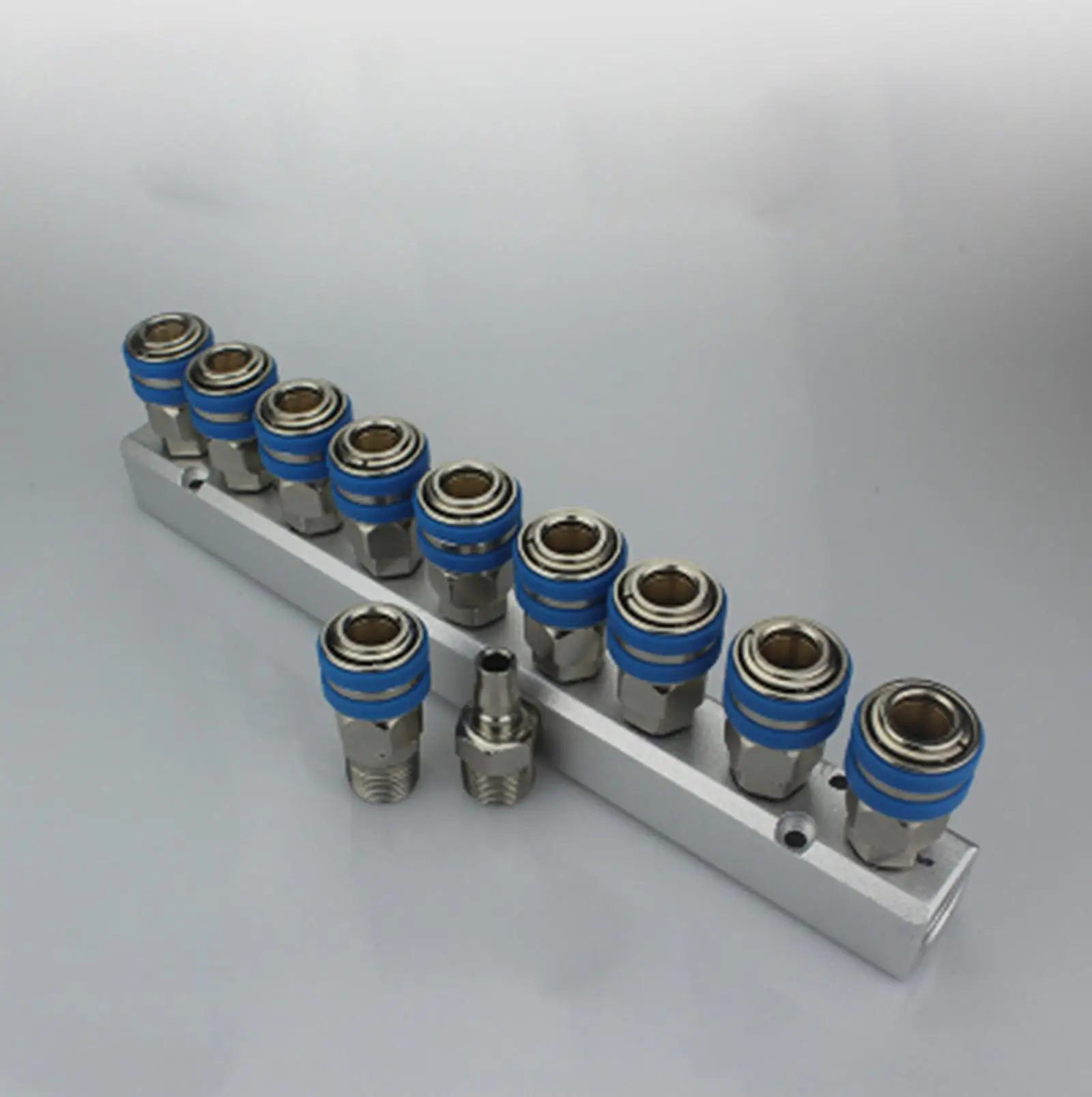 

C Type Socket Out 9 Way Pneumatic Air Solid Aluminum Manifold Block Splitter