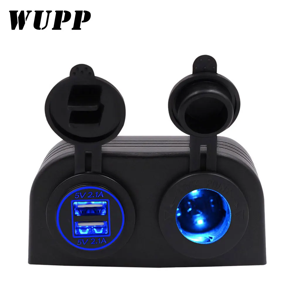 Водонепроницаемая двойная USB-зарядка WUPP для автомобиля мотоцикла лодки