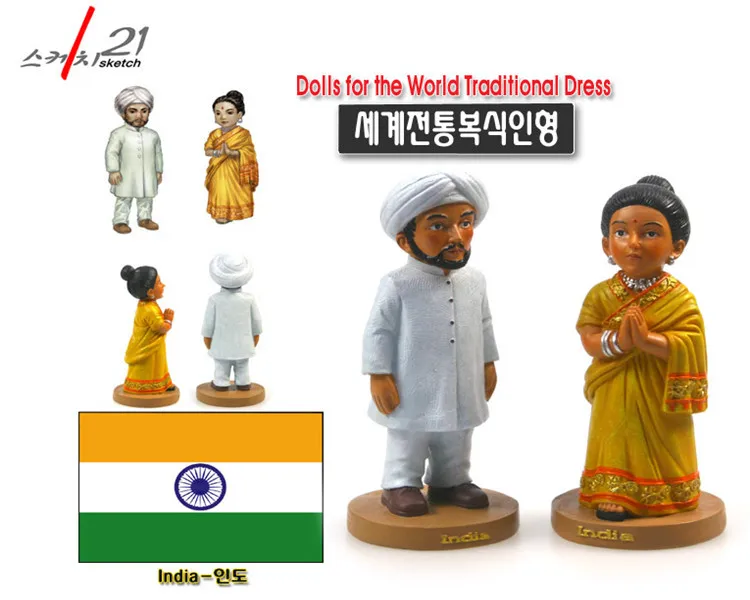 Куклы из смолы Индия 2 шт./компл. традиционные Костюмные куклы Новое поступление