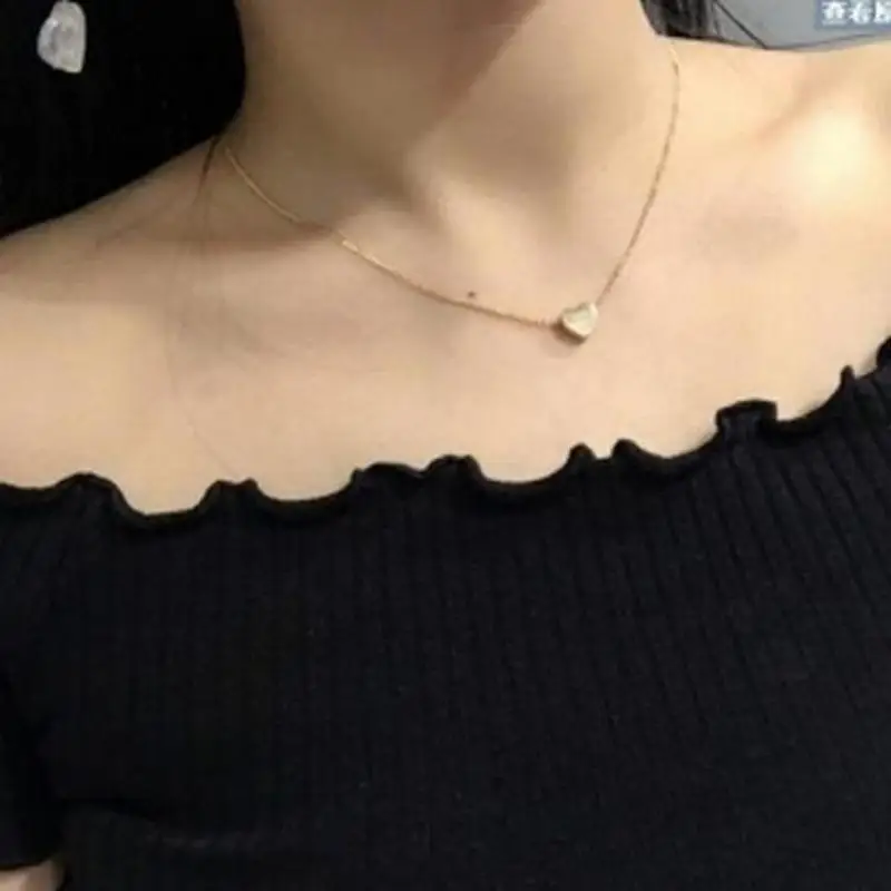 

Korean Version Of The Simple Silver Plated Love Short Necklace Clavicle Necklace Women Choker Necklace Statement Necklace Colar