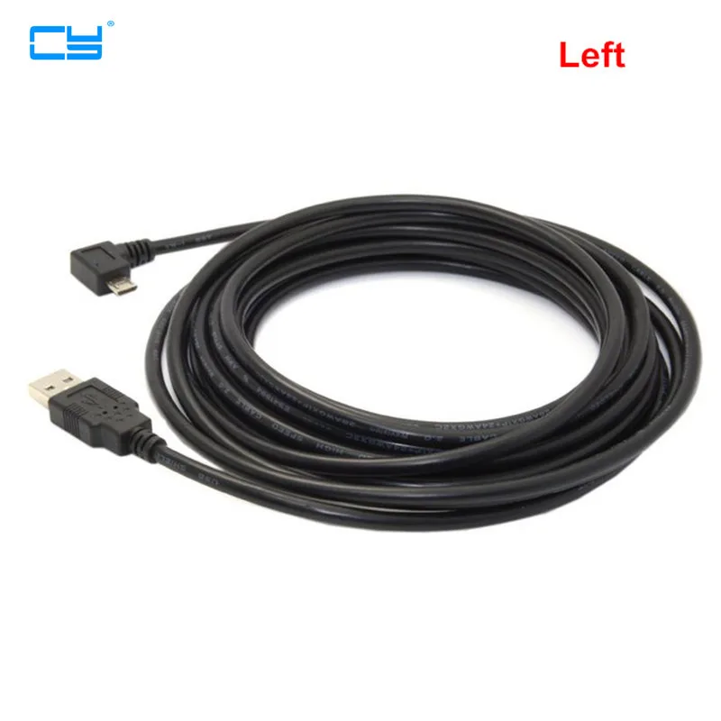 Левый Угловой 90 градусов Micro USB штекер к 2 0 USB2.0 зарядный кабель для передачи данных